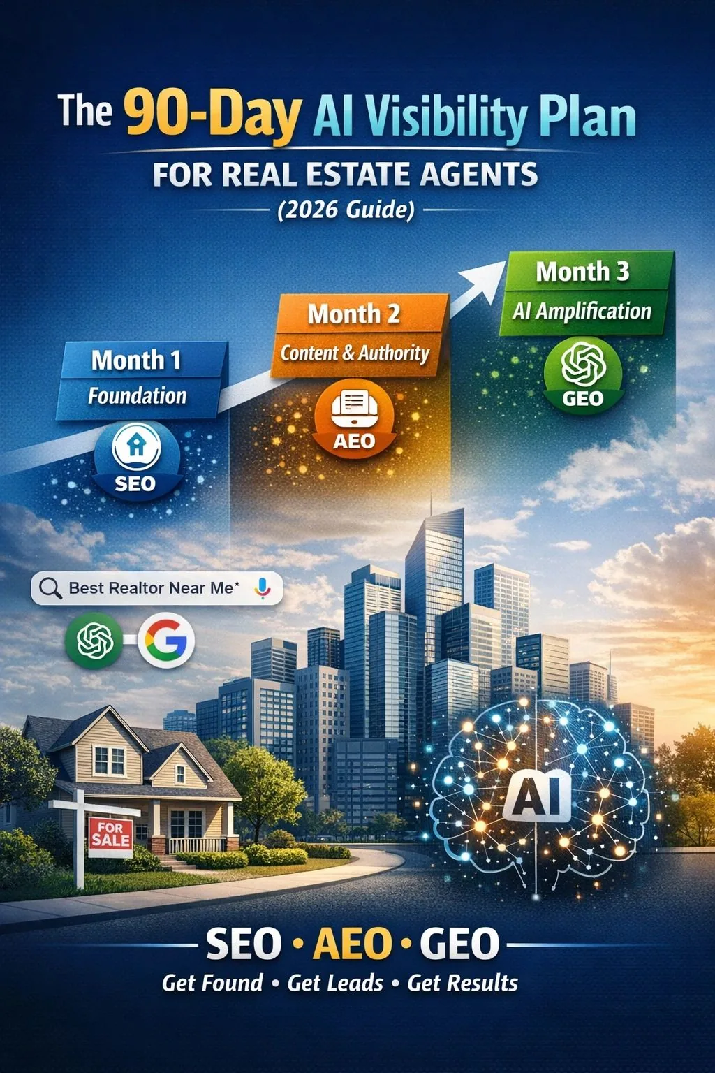 The 90-Day AI Visibility Plan for Real Estate Agents (2026 Guide)